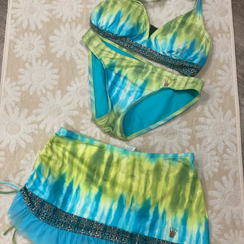 Y2K bikini skirt set